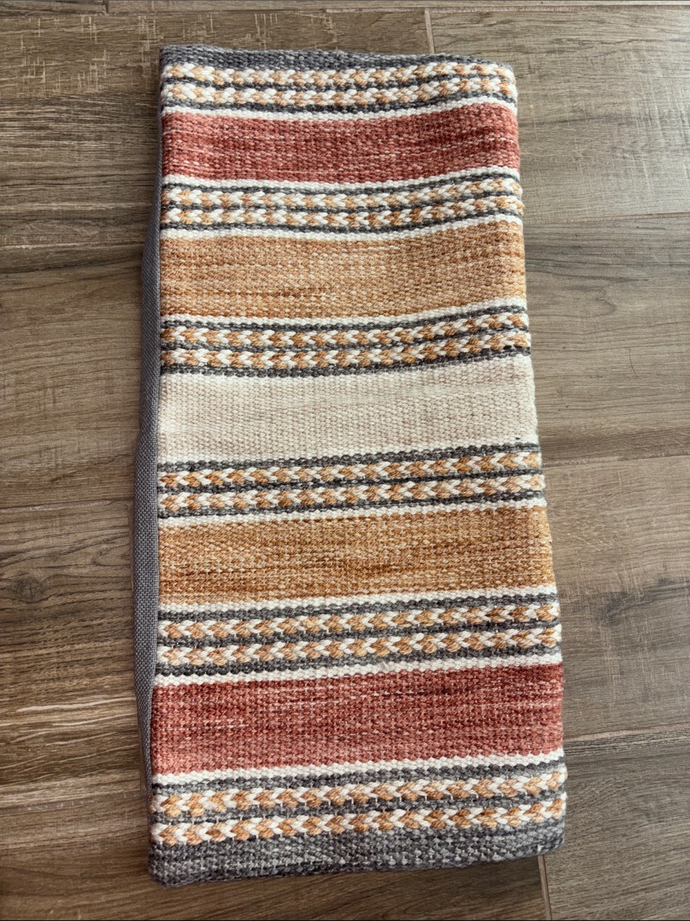 World Market Striped Spice Indoor Outdoor Lumbar Pillow Case